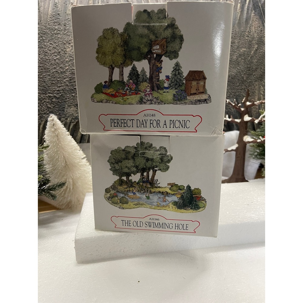 Liberty Falls Americana Collection AH146 AH148 Swimming Hole Picnic 2 Piece Lot